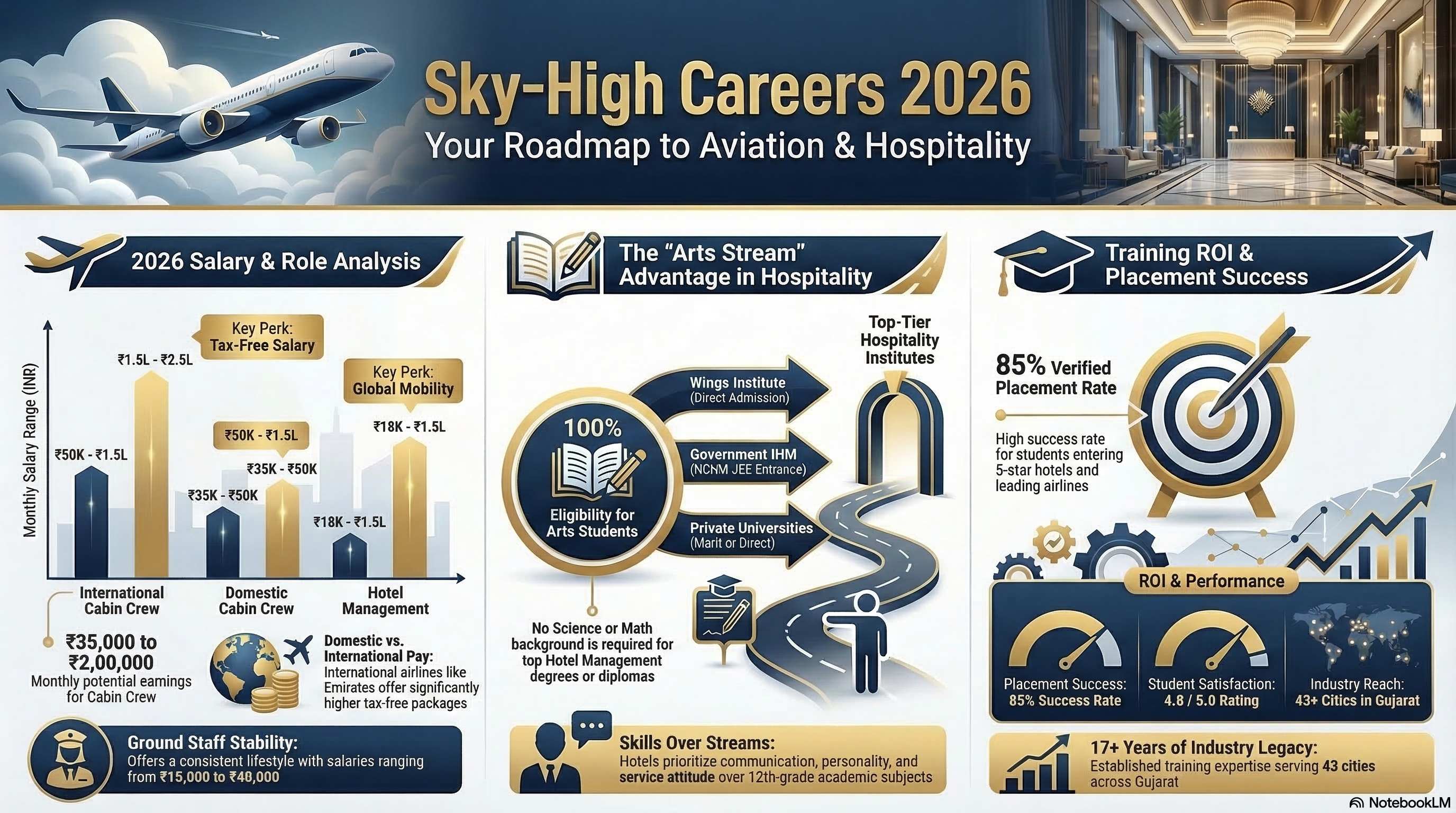 Hotel Management Colleges in Gujarat for Arts Students 2026: Complete Eligibility Guide - Hotel Mgmt career guide from Wings Institute Vadodara Gujarat